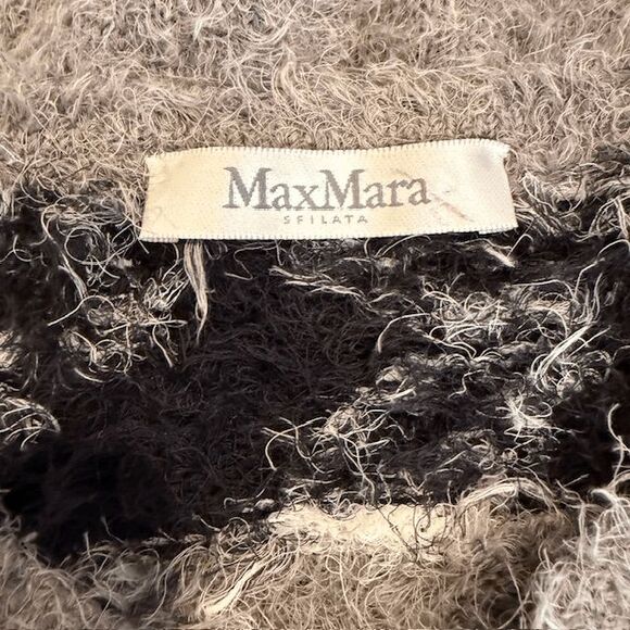 Max Mara Furetto cotton blend crewneck sweater Gray with Ferret Print Size Small - Picture 6 of 12